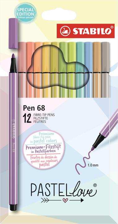 Image du produit STABILO Pen 68 Pastel Love (Multicolore, 12 x)
