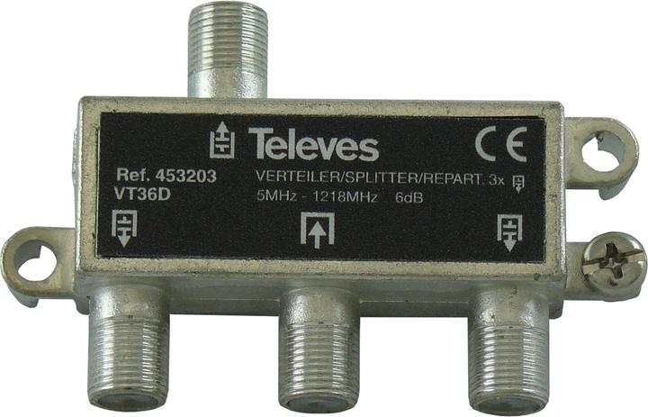 Actual product image Televes VT36D 3-way distributor 5-10 VD:6dB (VT36D) (6 dB, Manifolds and Branchers)