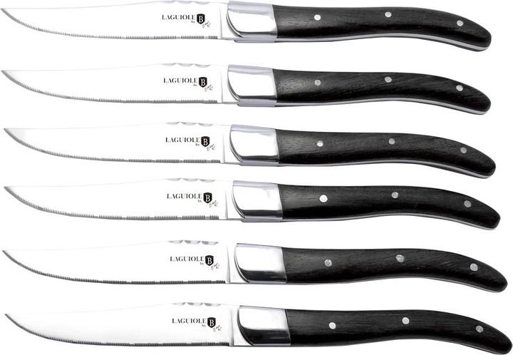 Productafbeelding BerlingerHaus 6-delig steakmes met zwart houten handvat (BH/2469) (6 Stuk, Mes)