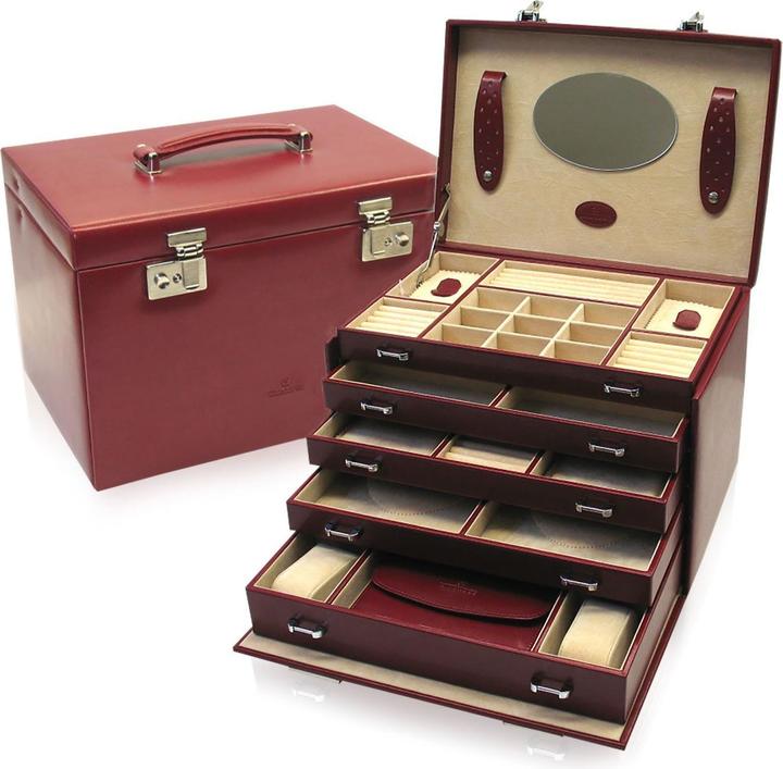 Image du produit Windrose Coffret à bijoux Merino 8 - Rouge