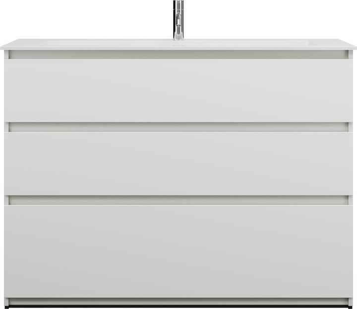 burgbad Lavabo in getto minerale Lin20 colore bianco lucido incluso mobiletto profondità 495 mm 3 c