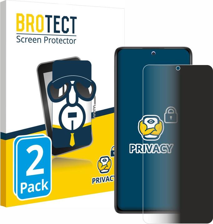 Productafbeelding BROTECT Anti-spionnetje privacyfolie Beschermfolie tegen blauw licht (2 Stuk, Xiaomi Redmi Note 10 4G)