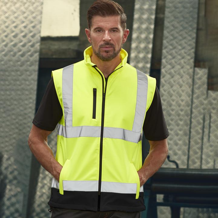 Actual product image Yoko Hi Vis Softshell Work Vest Bodywarmer (L)