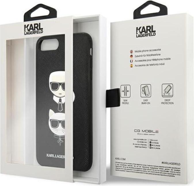 Actual product image Karl Lagerfeld KLHCI8LSAKICKCBK iPhone 7 Plus / 8 Plus czarny/black hardcase Saffiano Karl&Choupette (Apple iPhone 7 Plus)
