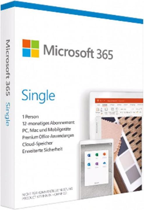 Produktbild Microsoft 365 Single (1 User, 12 Monate)