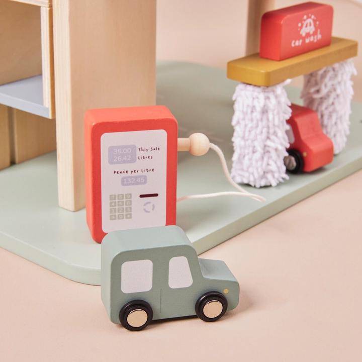 Actual product image Just Bee Kids Wooden Garage Play Set for Motor Skills Development