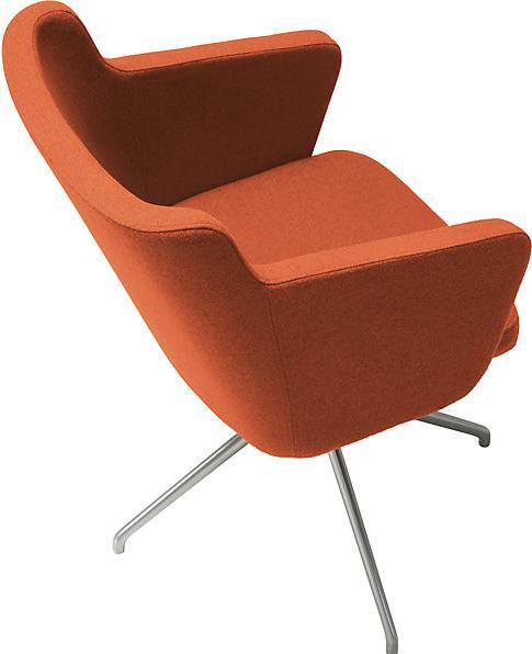 Actual product image Topstar SFH meeting room armchair, 3D seat joint and aluminium five star base, orange.