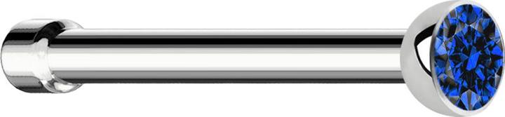 Produktbild Star Piercing Nasenstecker gerade silber mit Kristall dunkelblau (Chirurgenstahl 316L, ohne Messing)