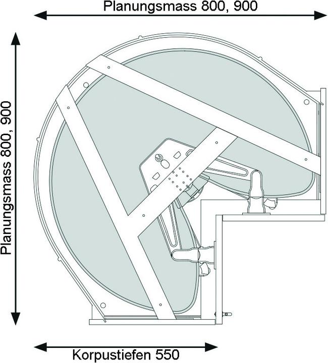 Image du produit Ninka Carrousel d'élément d'angle à porte pliante MONDO pour meubles d'angles 90°, avec 2 étagères E (1 pcs)