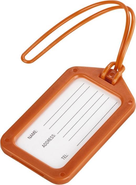 Productafbeelding Hama Bagagelabel, 9 x 5 cm, set van 2, oranje (Hangslot + bagagelabel)