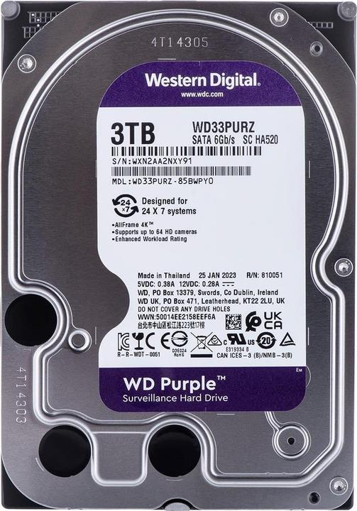 Productafbeelding WD Purple (3 TB, 3.5", CMR)