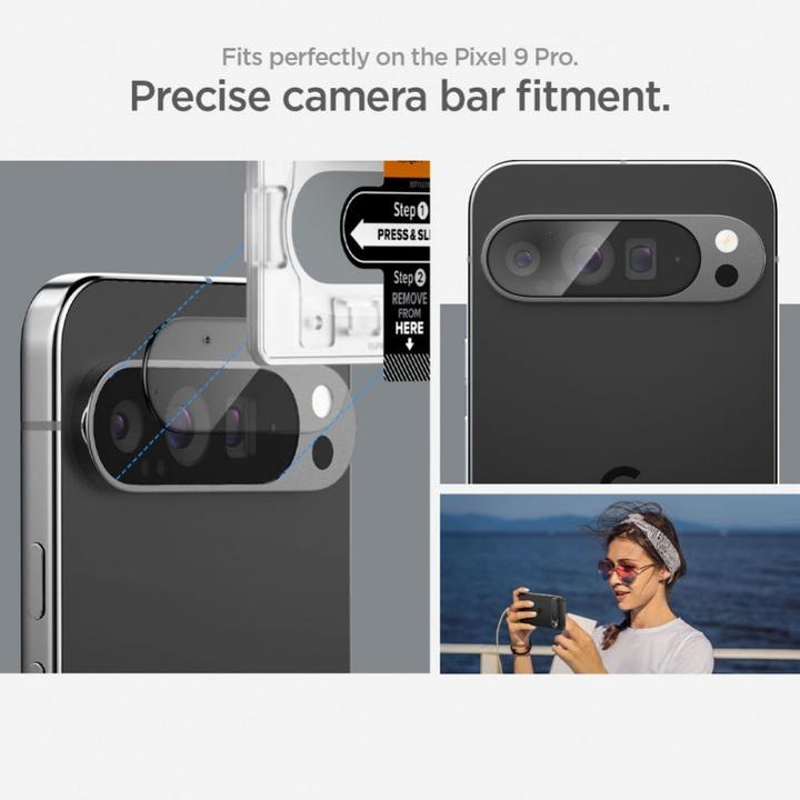 Immagine prodotto Spigen Proteggi fotocamera in vetro temperato EZ Fit Google Pixel 9 Pro 2-Pack (2 Pezzo/i, Google Pixel 9 Pro)