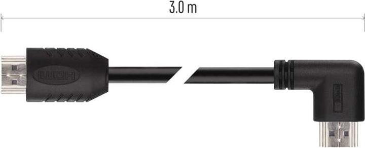 Produktbild Emos High Speed HDMI Kabel 2.0 A Stecker – A Stecker 90° 3m (3 m, HDMI)