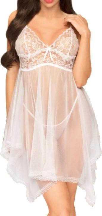 Productafbeelding Penthouse Lingerie Ondeugende pop - Kanten gedetailleerde babydoll met string (S)