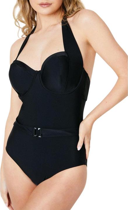 Actual product image Universal Textiles Womens/Ladies Belted Tummy Control One Piece Swimsuit (70 F)