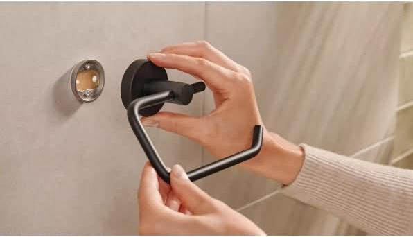 Produktbild tesa MOON GREY Toilettenrollenhalter inkl. Klebelösung ohne Bohren