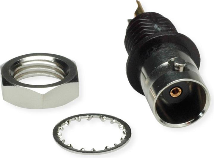 Produktbild Telegärtner BNC-Einbaubuchse, isoliert 50 Ohm, mit Isolierflansch schwarz, Z01