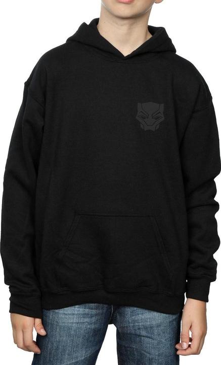 Immagine prodotto Felpa con cappuccio impressa sulla pelle per ragazzi Black Panther Black on Black (140, 146)
