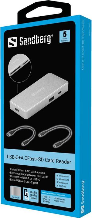 Actual product image Sandberg USB-C+A, CFast+SD, Card Reader (USB 3.0, USB-C)