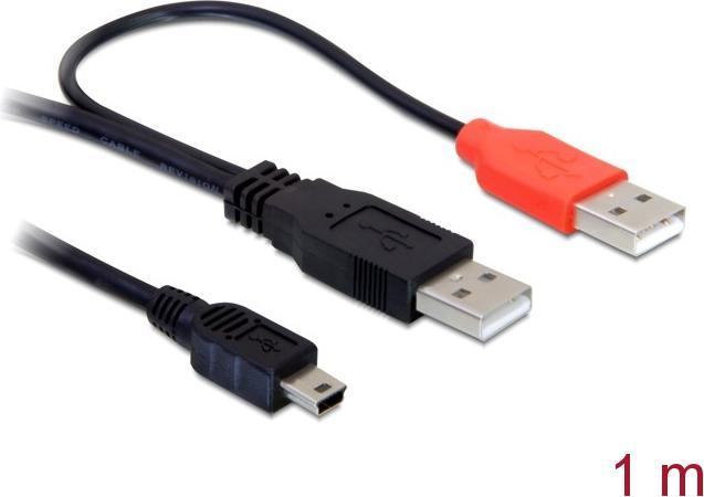 Actual product image Delock 2x USB2.0 - A - USB mini 5-pin (1 m, USB 2.0)