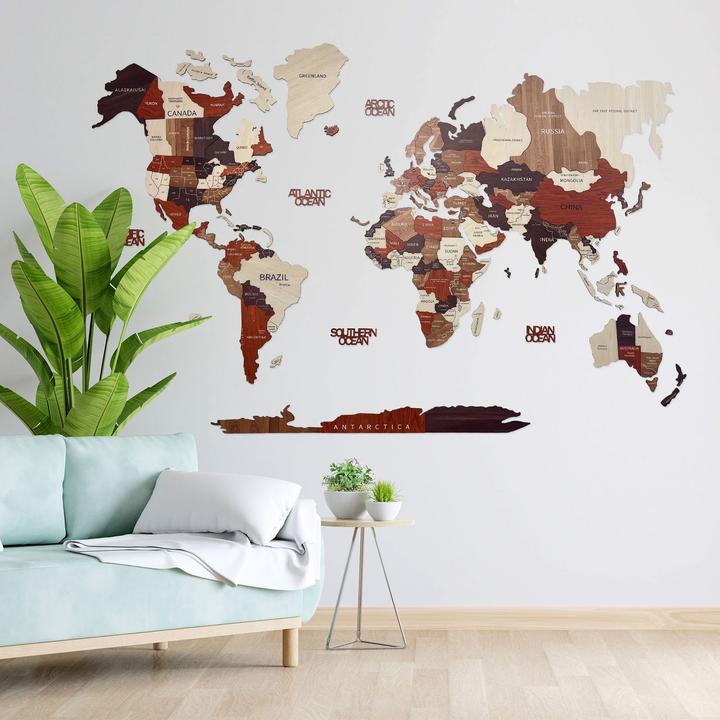 Actual product image Green Split World map (225 x 135 cm, 150 x 90 cm)