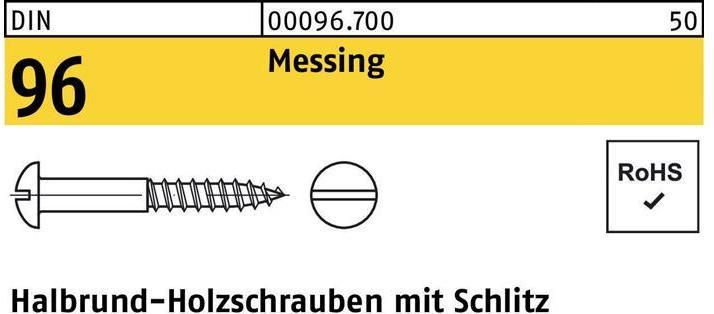 Productafbeelding Houtschroef DIN 96 halfrondkop met gleuf 2.5 x 16 messing (500 Schroeven per stuk)