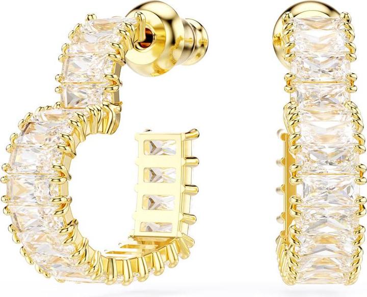 Image du produit Swarovski Matrix Créoles Baguette Taille Coeur Petit Or Blanc (Métal Swarovski)