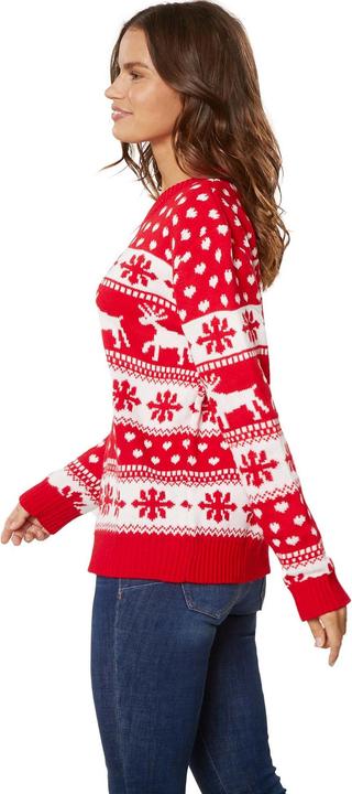 Produktbild tectake Weihnachtspullover Winterzauber rot-weiss für Frauen (M)