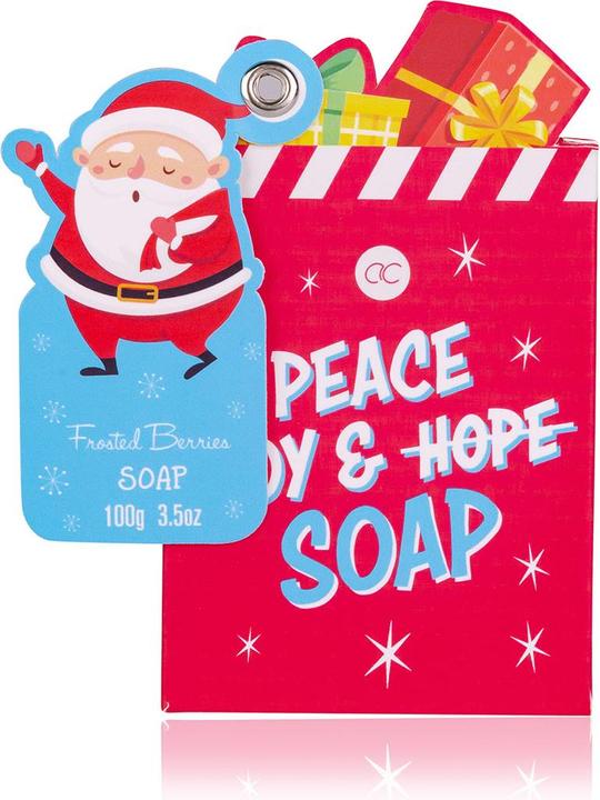 Produktbild Accentra Seife SANTA & CO in Geschenkverpackung, 100g, Duft: Frosted Berries, Farbe: blau/rot/grün, VE 12/48 (Seifenlotion)