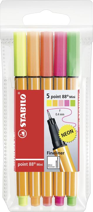 Actual product image STABILO point 88 Mini Fineliner (Multicoloured, 5 x)