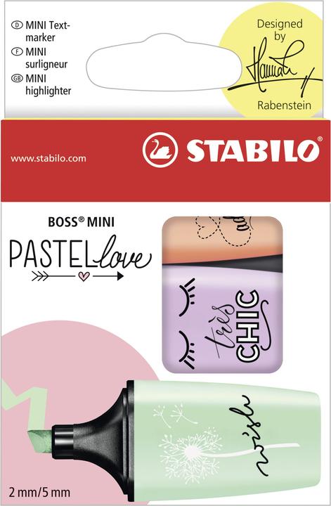 Immagine prodotto STABILO Evidenziatore BOSS MINI Pastel (Verde, Lilla, Arancia, 5 mm, 3 x)