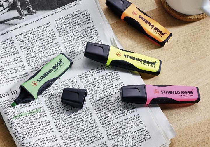 Produktbild STABILO BOSS EXECUTIVE Textmarker (Pink, Gelb, Grün, Orange, 5 mm)