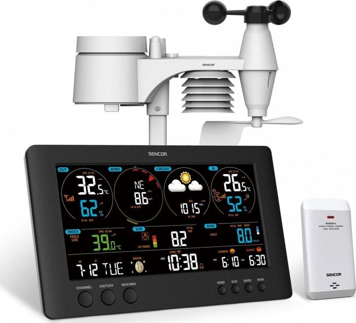 Image du produit Sencor Station WiFi professionnelle METEO SWS 12500 avec écran LCD, couleur 21,4 cm