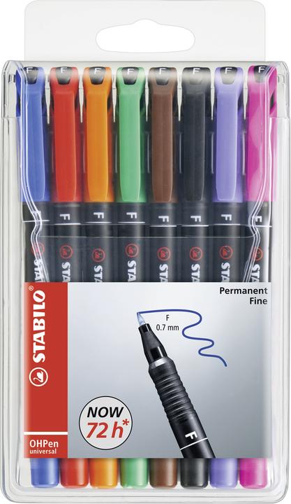 STABILO Permanent pen OhPen (Multicoloured, 0.70 mm, 8 x)