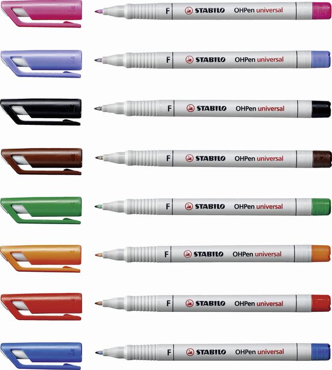 Produktbild STABILO OHPen universal Folienstift wasserlöslich (Mehrfarbig, 0.70 mm, 8 x)