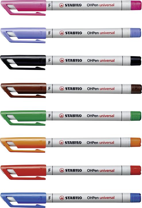 Produktbild STABILO OHPen universal Folienstift wasserlöslich (Mehrfarbig, 0.70 mm, 8 x)