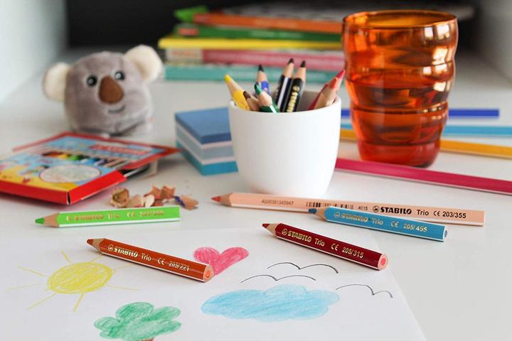 Actual product image STABILO Trio thick short triangular crayon (Multicoloured, 12 x)