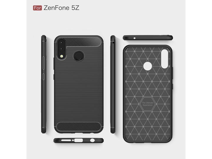 Produktbild Screenguard Asus ZenFone 5 / 5Z Hülle Carbon Brushed Soft TPU (Asus Zenfone 5Z)