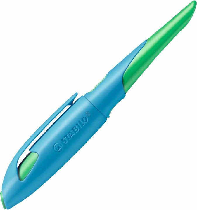Actual product image STABILO EASYbirdy ergonomic school fountain pen for right-handers standard nib (Green, Blue, 1 x)