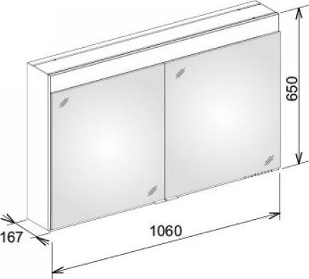 Produktbild Keuco Edition 400 Spiegelschrank 21522, Wandvorbau, 1060x650x167 mm