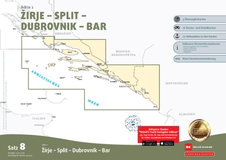 Image du produit Sportbootkarten Satz 8: Adria 2 (Ausgabe 2025/2026)
