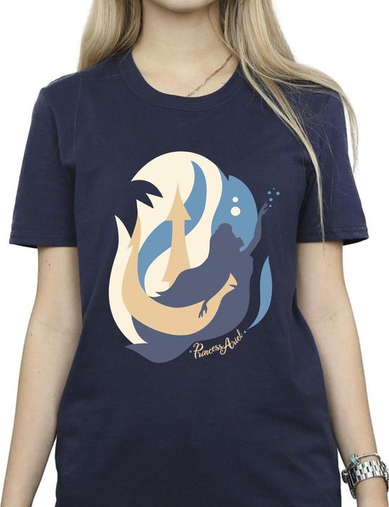 Immagine prodotto Disney The Little Mermaid Colour Silhouettes Maglietta Ampia Donna (S)