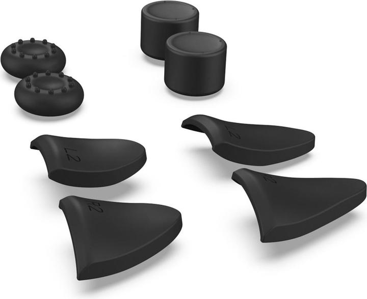 Avizar PS5 Dualsense Controller-Zubehör-Kit: Verlängerungen + Daumengriffe - Schwarz (PS5)