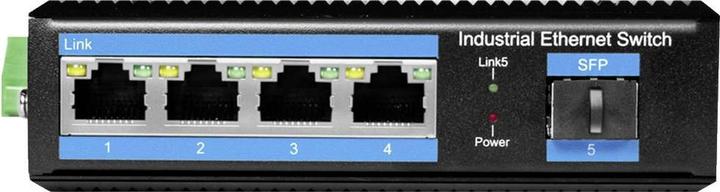 Actual product image LogiLink Industrial Gigabit Ethernet Switch, 4-port 1000 Mbit/s + 1 port SFP (5 Ports)