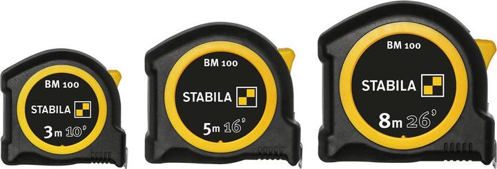 Image du produit Stabila Mètre ruban de poche BM 100, gradué en cm/pouces (centimètres)