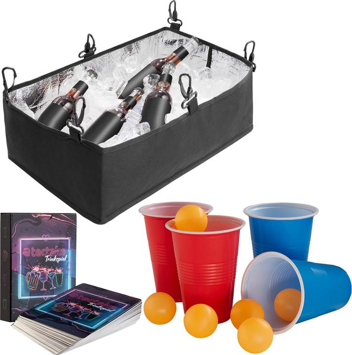 Produktbild tectake Bierpongtisch BeerWars II, mit Eisfach und LED-Beleuchtung