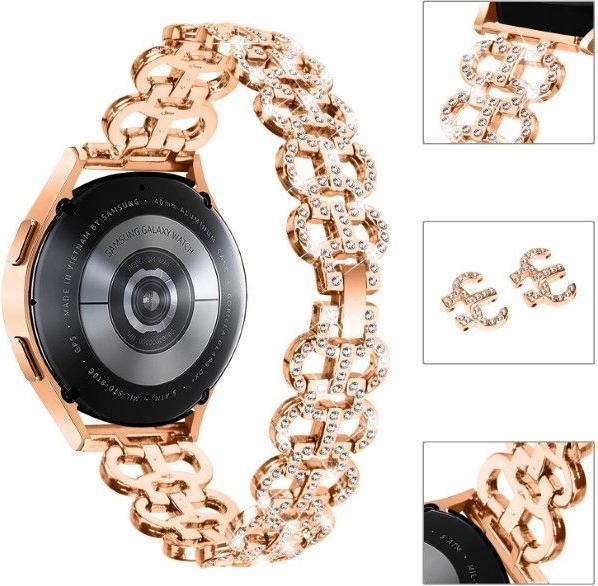 Immagine prodotto MU Style Bracciale di ricambio in metallo con pietre scintillanti della serie UH (20 mm, Lega metallica)