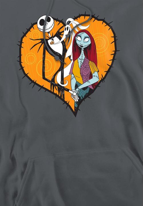 Actual product image The Nightmare Before Christmas Mens Jack Sally Heart Hoodie (L)