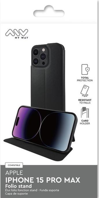 Produktbild My Way Etui Standfunktion Schwarz Series (Apple iPhone 15 Pro Max)