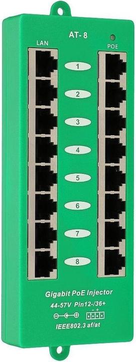 Image du produit Extralink ACTIVE POE INJECTOR 8 PORT GIGABIT 802.3AT/AF MODE A - - 8 ports Gigabit Ethernet (802,3at (PoE+), 802.3af (PoE))
